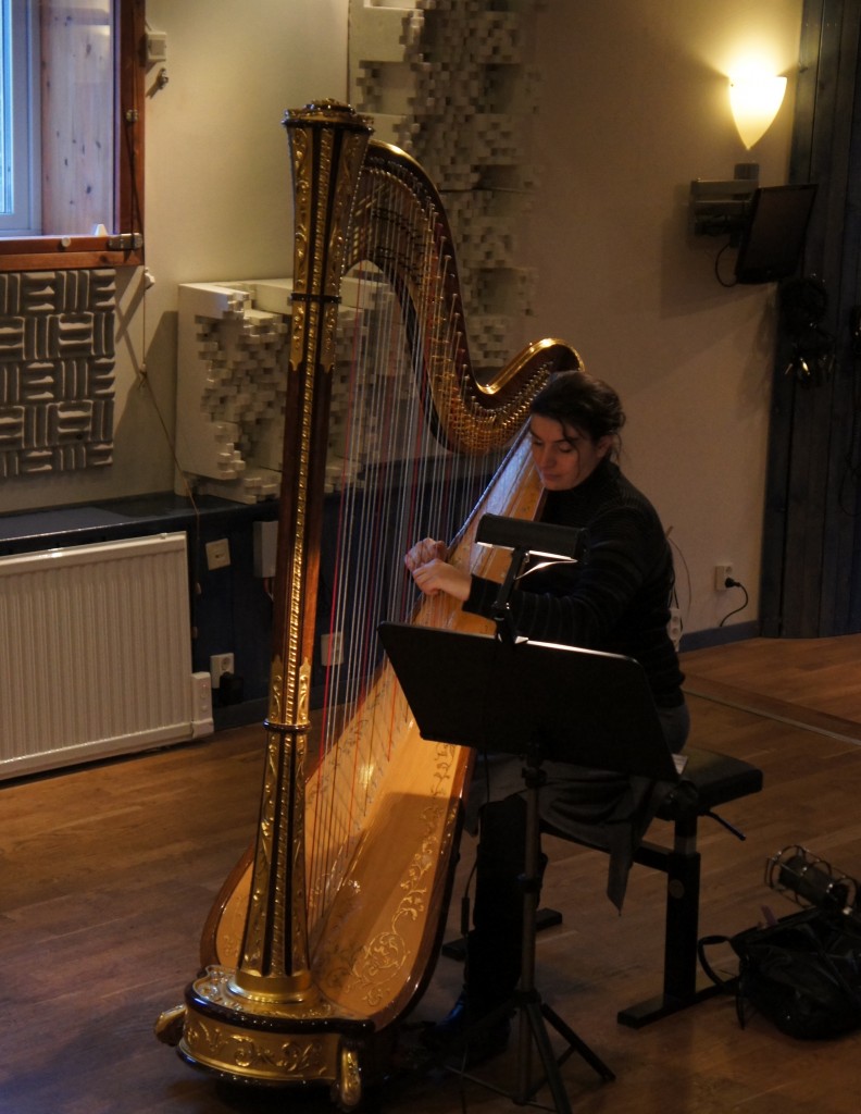 Delphine Constantin - spelar på sin harpa och fingrarna flyger över strängarna. Vad är hemligheten Delphine?